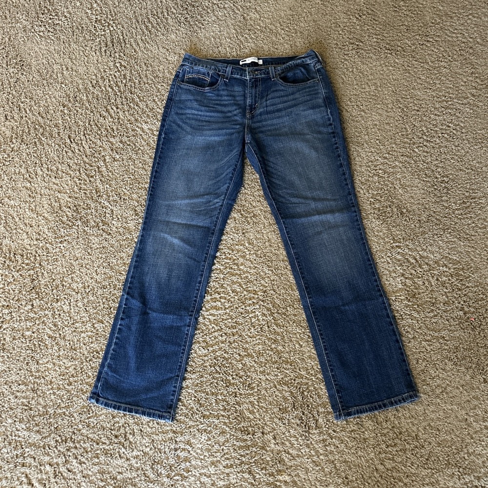 Levis 505 Jeans Mens 29x30 Blue Straight Leg Medium Wash Fade Denim Pants